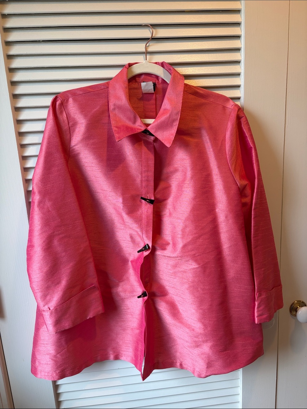GUMPS Silk Pink Mandarin Button Jacket